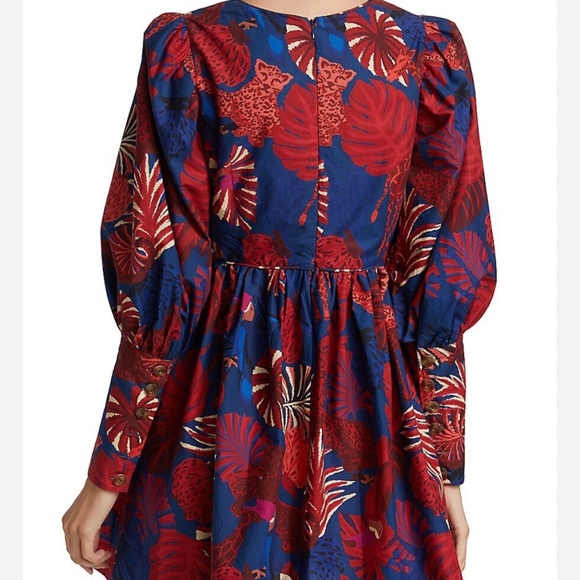 Farm Rio Tapestry Pattern Tropical Print Cotton Minidress - Picture 3 of 3